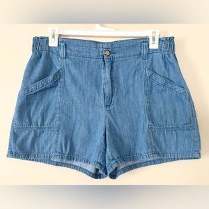 Old Navy Chambray 100% Cotton Loose Comfy Soft High Rise Stretchy Shorts